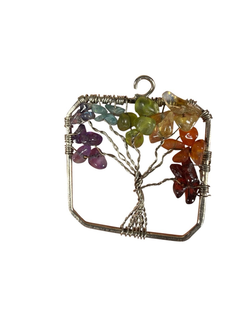 Tree of Life Multicolor Gemstone Pendant